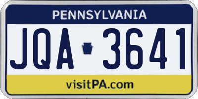 PA license plate JQA3641