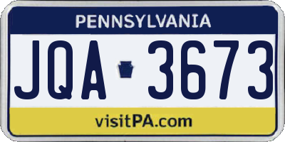PA license plate JQA3673