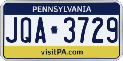 PA license plate JQA3729