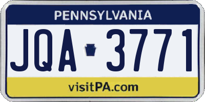 PA license plate JQA3771