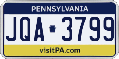PA license plate JQA3799
