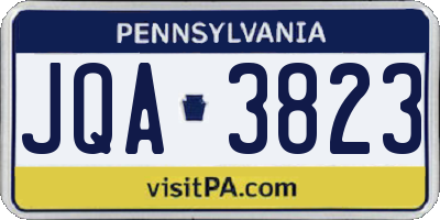 PA license plate JQA3823