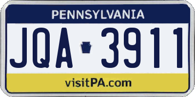 PA license plate JQA3911
