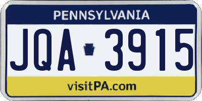 PA license plate JQA3915