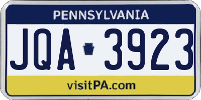 PA license plate JQA3923