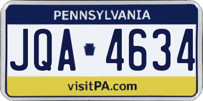 PA license plate JQA4634