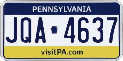 PA license plate JQA4637