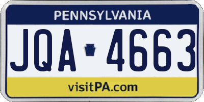 PA license plate JQA4663