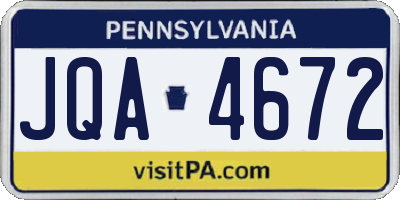 PA license plate JQA4672