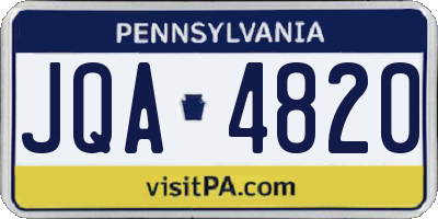 PA license plate JQA4820