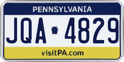 PA license plate JQA4829