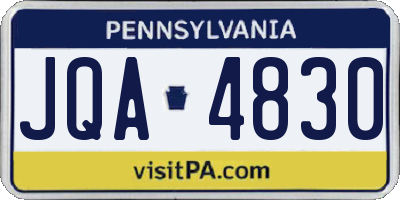 PA license plate JQA4830