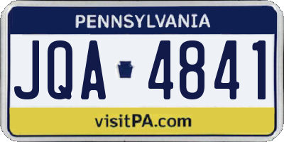 PA license plate JQA4841