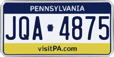 PA license plate JQA4875