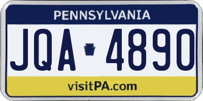 PA license plate JQA4890
