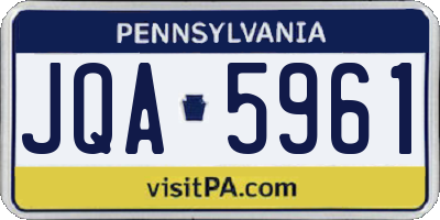 PA license plate JQA5961