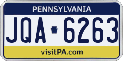 PA license plate JQA6263