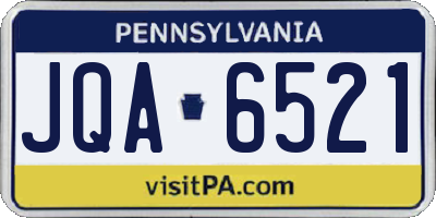 PA license plate JQA6521
