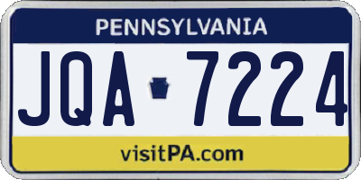 PA license plate JQA7224