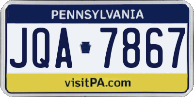 PA license plate JQA7867