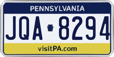 PA license plate JQA8294