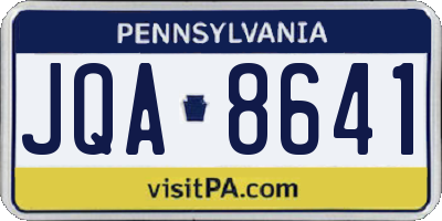 PA license plate JQA8641