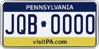 PA license plate JQB0000