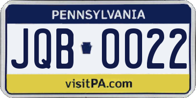PA license plate JQB0022