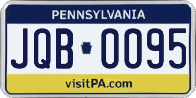PA license plate JQB0095