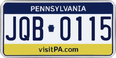 PA license plate JQB0115