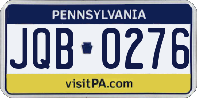 PA license plate JQB0276