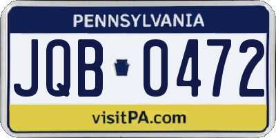 PA license plate JQB0472
