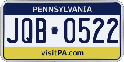 PA license plate JQB0522