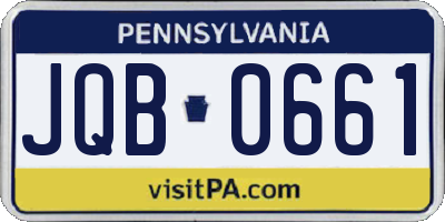 PA license plate JQB0661