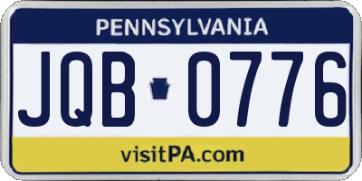 PA license plate JQB0776