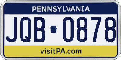 PA license plate JQB0878