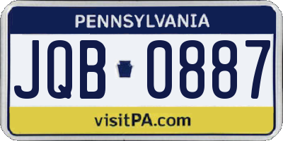 PA license plate JQB0887