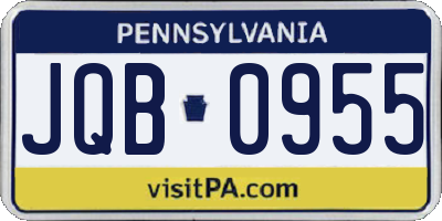 PA license plate JQB0955