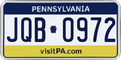 PA license plate JQB0972