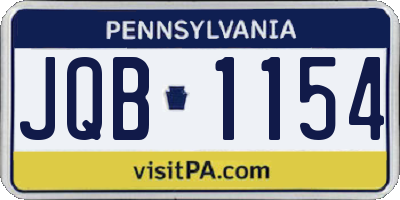PA license plate JQB1154