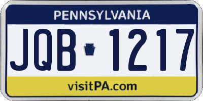 PA license plate JQB1217