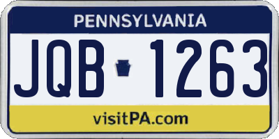 PA license plate JQB1263