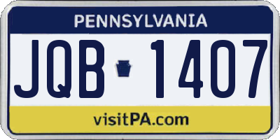 PA license plate JQB1407