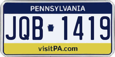 PA license plate JQB1419