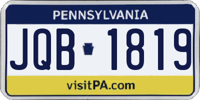 PA license plate JQB1819