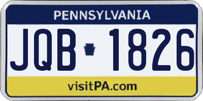 PA license plate JQB1826