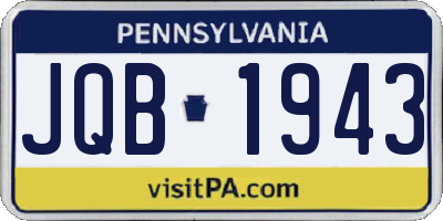 PA license plate JQB1943