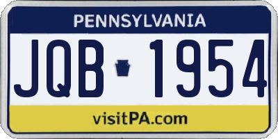 PA license plate JQB1954