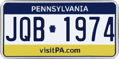 PA license plate JQB1974