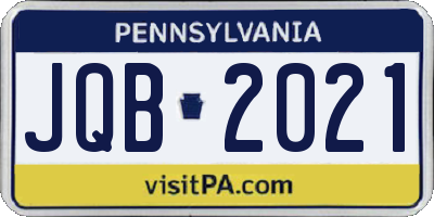 PA license plate JQB2021